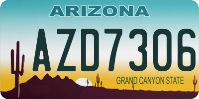 AZ license plate AZD7306