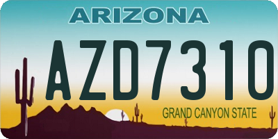 AZ license plate AZD7310