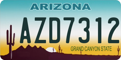 AZ license plate AZD7312