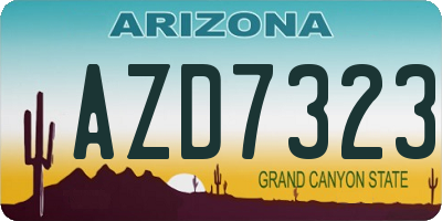 AZ license plate AZD7323
