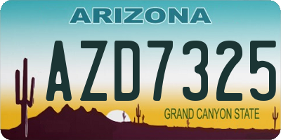 AZ license plate AZD7325