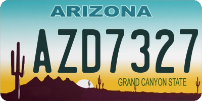 AZ license plate AZD7327