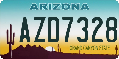 AZ license plate AZD7328