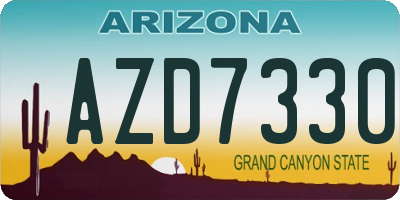 AZ license plate AZD7330