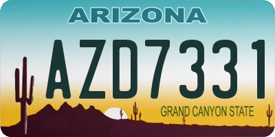 AZ license plate AZD7331