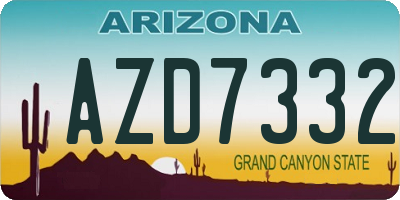 AZ license plate AZD7332