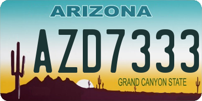 AZ license plate AZD7333