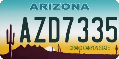 AZ license plate AZD7335