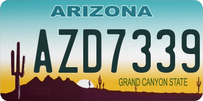 AZ license plate AZD7339