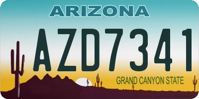 AZ license plate AZD7341