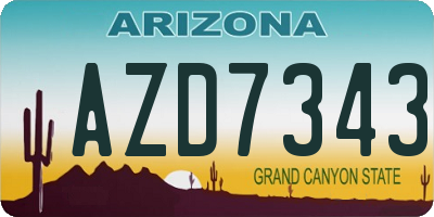 AZ license plate AZD7343
