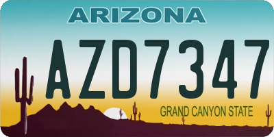 AZ license plate AZD7347