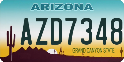AZ license plate AZD7348