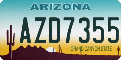 AZ license plate AZD7355