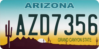 AZ license plate AZD7356