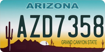AZ license plate AZD7358
