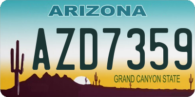 AZ license plate AZD7359