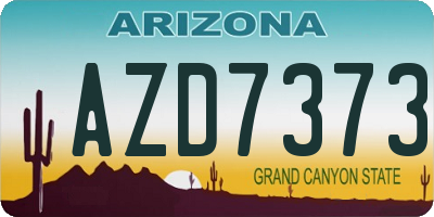 AZ license plate AZD7373