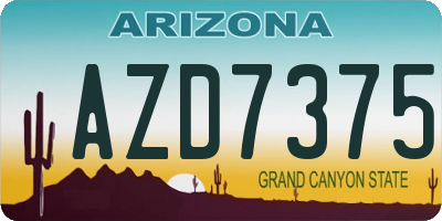 AZ license plate AZD7375