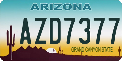 AZ license plate AZD7377
