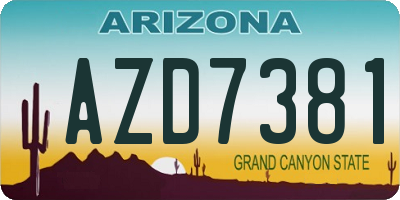 AZ license plate AZD7381