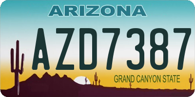 AZ license plate AZD7387