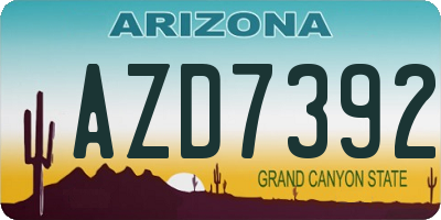 AZ license plate AZD7392