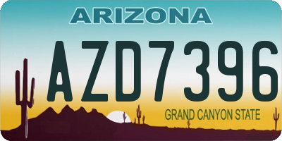 AZ license plate AZD7396
