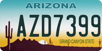 AZ license plate AZD7399