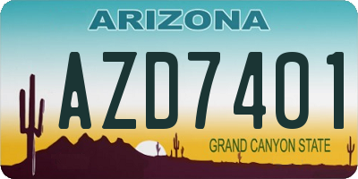 AZ license plate AZD7401