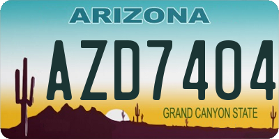 AZ license plate AZD7404