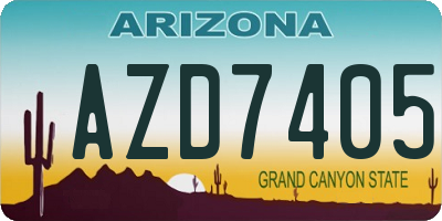 AZ license plate AZD7405