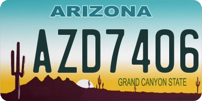 AZ license plate AZD7406