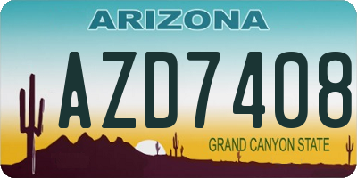 AZ license plate AZD7408