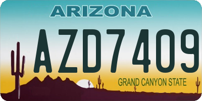 AZ license plate AZD7409