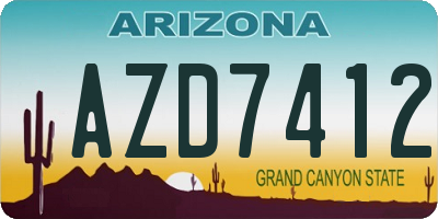 AZ license plate AZD7412