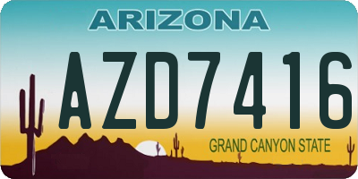 AZ license plate AZD7416