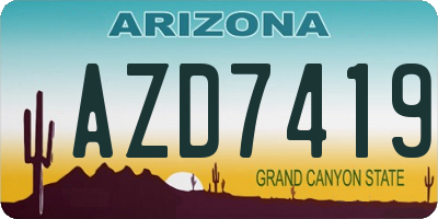 AZ license plate AZD7419