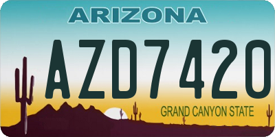 AZ license plate AZD7420
