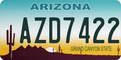 AZ license plate AZD7422