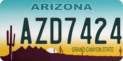 AZ license plate AZD7424