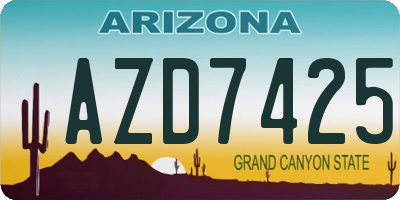 AZ license plate AZD7425
