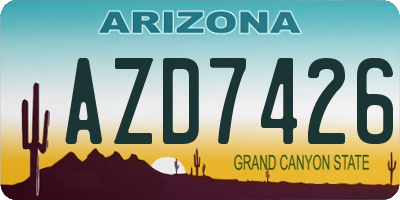 AZ license plate AZD7426