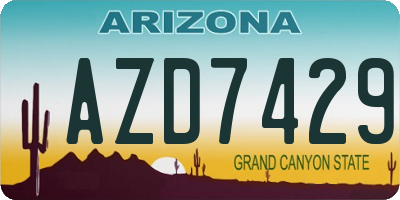 AZ license plate AZD7429
