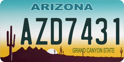 AZ license plate AZD7431