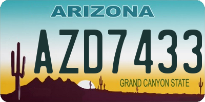 AZ license plate AZD7433