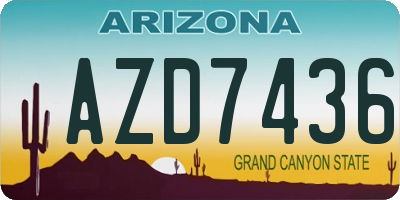 AZ license plate AZD7436