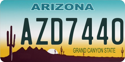 AZ license plate AZD7440