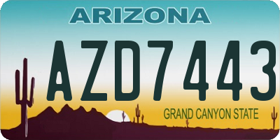 AZ license plate AZD7443