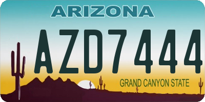 AZ license plate AZD7444